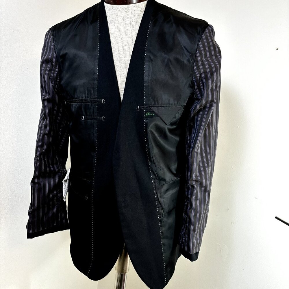Stile Benetton Sport Coat Blazer 50 EU/40-41 US‎ Wool Blend Slim Fit Suit Jacket - Picture 6 of 14
